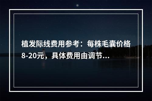 植发际线费用参考：每株毛囊价格8-20元，具体费用由调节方案、植发数量和医院级别等决定