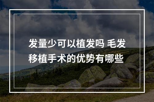 发量少可以植发吗 毛发移植手术的优势有哪些