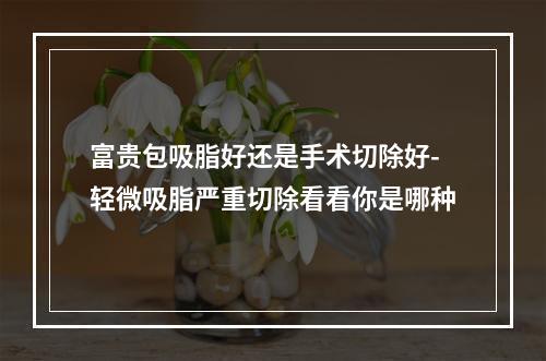 富贵包吸脂好还是手术切除好-轻微吸脂严重切除看看你是哪种