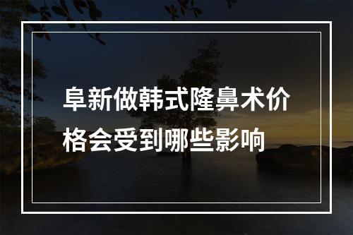 阜新做韩式隆鼻术价格会受到哪些影响