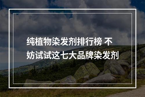 纯植物染发剂排行榜 不妨试试这七大品牌染发剂