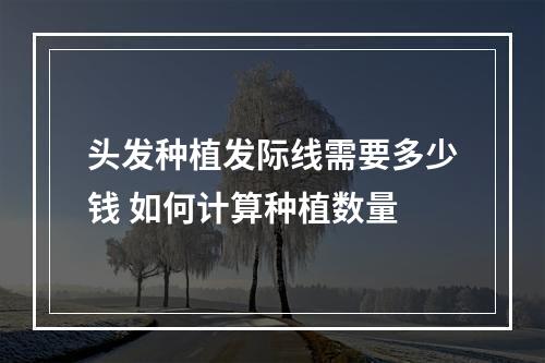 头发种植发际线需要多少钱 如何计算种植数量