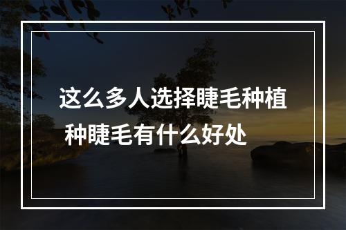 这么多人选择睫毛种植 种睫毛有什么好处