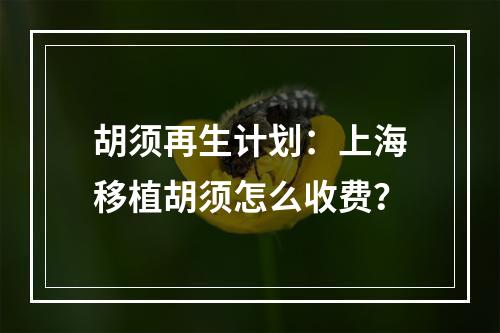 胡须再生计划：上海移植胡须怎么收费？