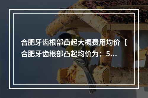 合肥牙齿根部凸起大概费用均价【合肥牙齿根部凸起均价为：5833元】