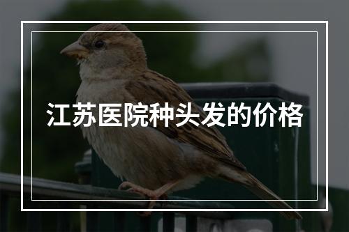 江苏医院种头发的价格