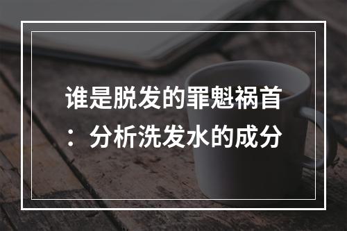 谁是脱发的罪魁祸首：分析洗发水的成分