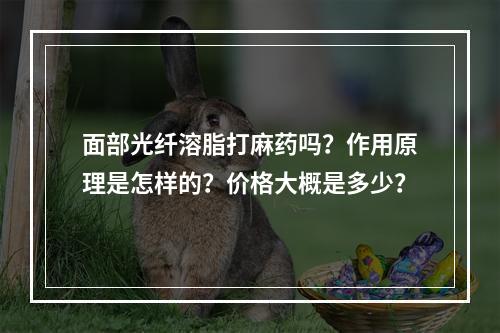 面部光纤溶脂打麻药吗？作用原理是怎样的？价格大概是多少？