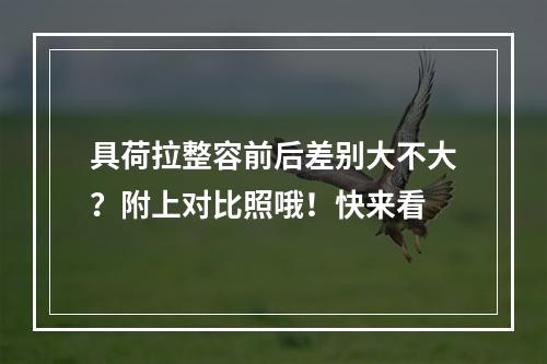 具荷拉整容前后差别大不大？附上对比照哦！快来看