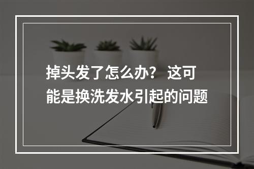 掉头发了怎么办？ 这可能是换洗发水引起的问题