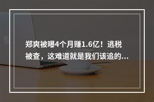 郑爽被曝4个月赚1.6亿！逃税被查，这难道就是我们该追的星？