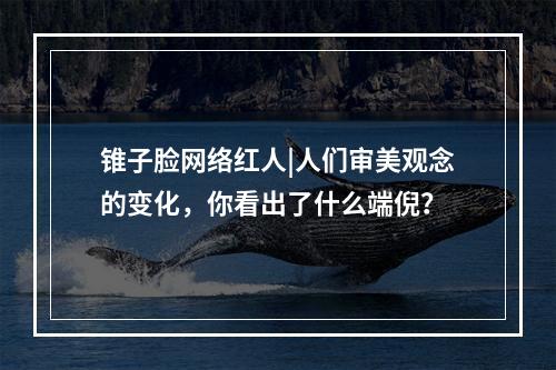 锥子脸网络红人|人们审美观念的变化，你看出了什么端倪？