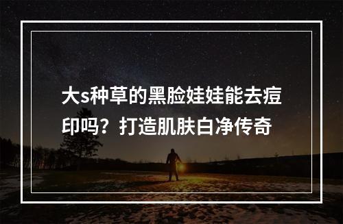 大s种草的黑脸娃娃能去痘印吗？打造肌肤白净传奇