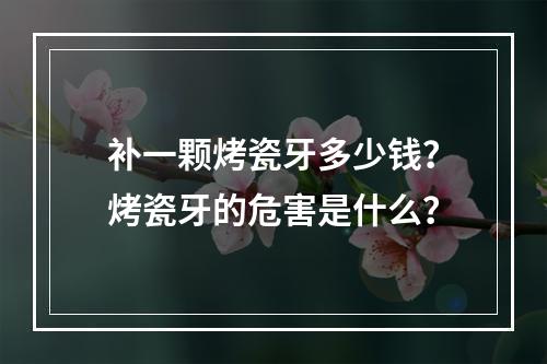 补一颗烤瓷牙多少钱？烤瓷牙的危害是什么？