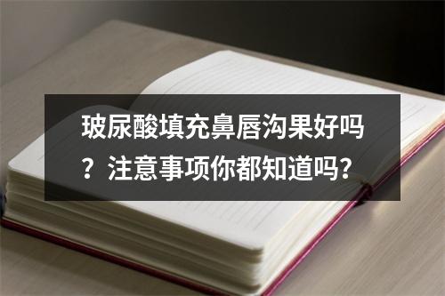 玻尿酸填充鼻唇沟果好吗？注意事项你都知道吗？