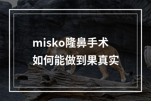 misko隆鼻手术如何能做到果真实