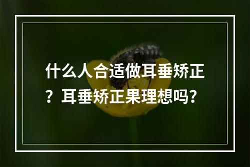 什么人合适做耳垂矫正？耳垂矫正果理想吗？