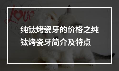 纯钛烤瓷牙的价格之纯钛烤瓷牙简介及特点