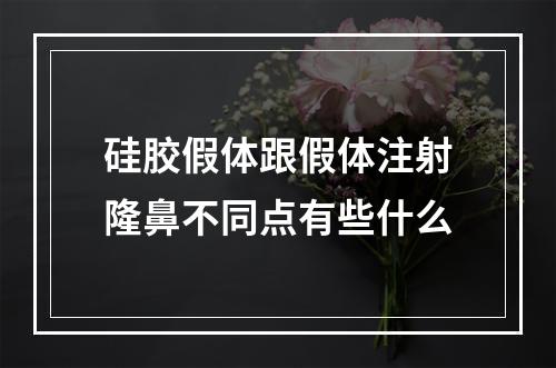 硅胶假体跟假体注射隆鼻不同点有些什么