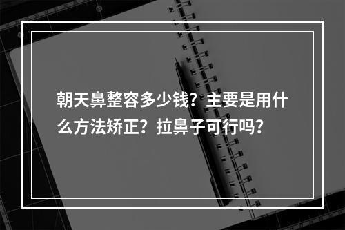 朝天鼻整容多少钱？主要是用什么方法矫正？拉鼻子可行吗？