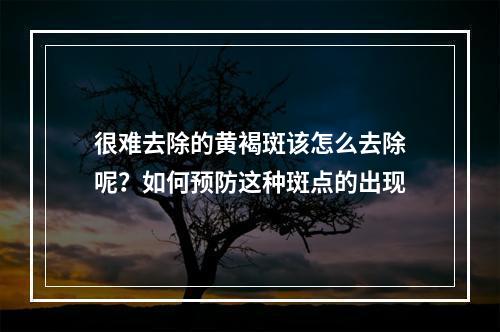 很难去除的黄褐斑该怎么去除呢？如何预防这种斑点的出现