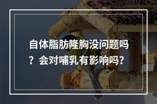 自体脂肪隆胸没问题吗？会对哺乳有影响吗？