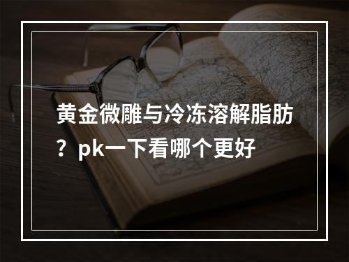 黄金微雕与冷冻溶解脂肪？pk一下看哪个更好