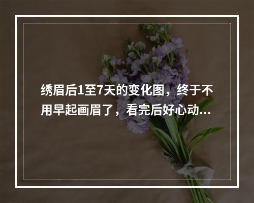 绣眉后1至7天的变化图，终于不用早起画眉了，看完后好心动！