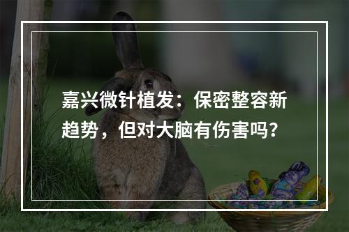 嘉兴微针植发：保密整容新趋势，但对大脑有伤害吗？