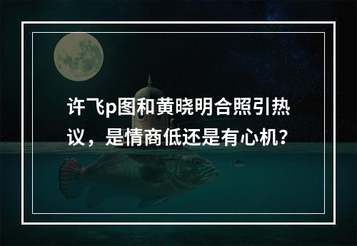 许飞p图和黄晓明合照引热议，是情商低还是有心机？