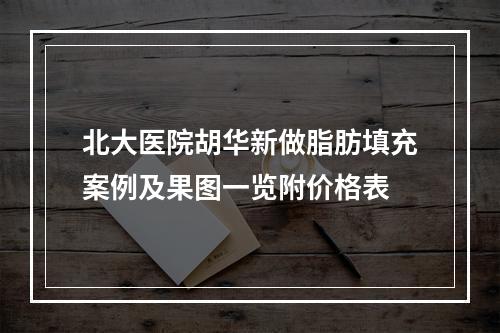 北大医院胡华新做脂肪填充案例及果图一览附价格表