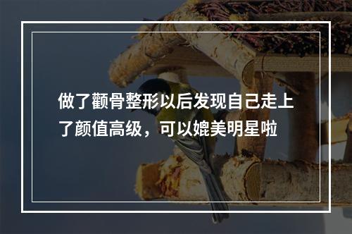 做了颧骨整形以后发现自己走上了颜值高级，可以媲美明星啦