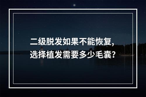 二级脱发如果不能恢复, 选择植发需要多少毛囊？