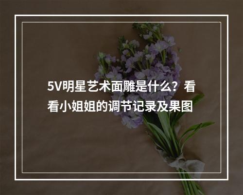 5V明星艺术面雕是什么？看看小姐姐的调节记录及果图