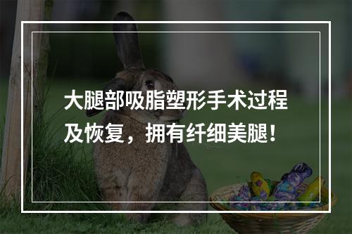 大腿部吸脂塑形手术过程及恢复，拥有纤细美腿！