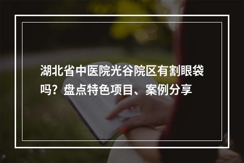 湖北省中医院光谷院区有割眼袋吗？盘点特色项目、案例分享