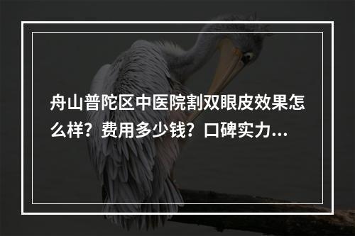 舟山普陀区中医院割双眼皮效果怎么样？费用多少钱？口碑实力，价格表来看