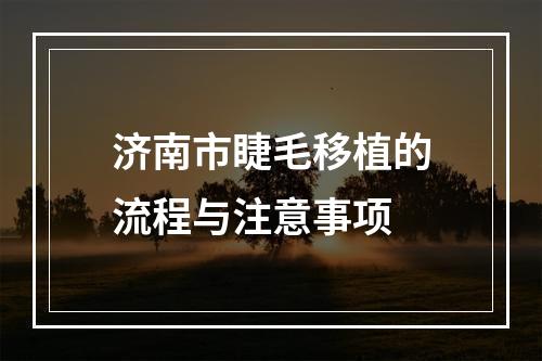 济南市睫毛移植的流程与注意事项