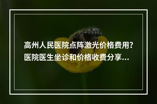 高州人民医院点阵激光价格费用？医院医生坐诊和价格收费分享！