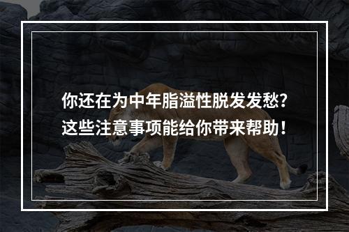 你还在为中年脂溢性脱发发愁？这些注意事项能给你带来帮助！