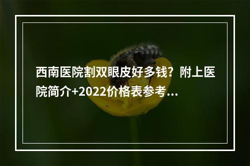 西南医院割双眼皮好多钱？附上医院简介+2022价格表参考！