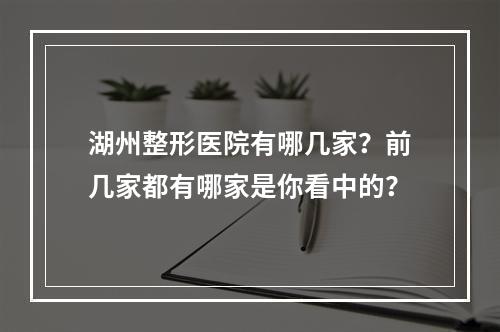 湖州整形医院有哪几家？前几家都有哪家是你看中的？