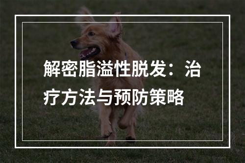 解密脂溢性脱发：治疗方法与预防策略