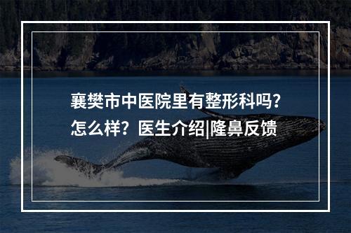 襄樊市中医院里有整形科吗？怎么样？医生介绍|隆鼻反馈