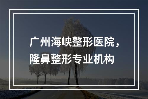 广州海峡整形医院，隆鼻整形专业机构