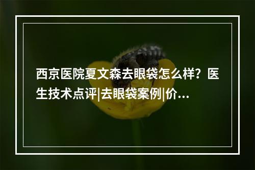 西京医院夏文森去眼袋怎么样？医生技术点评|去眼袋案例|价格表一览