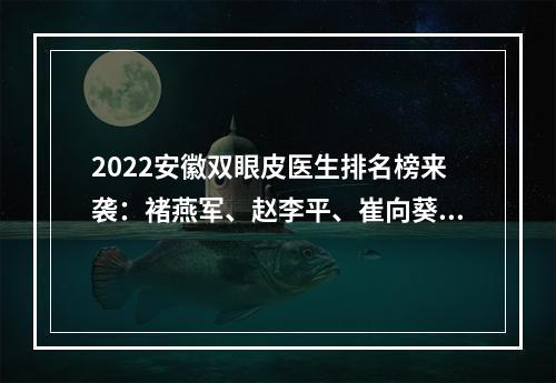 2022安徽双眼皮医生排名榜来袭：褚燕军、赵李平、崔向葵谁更好？