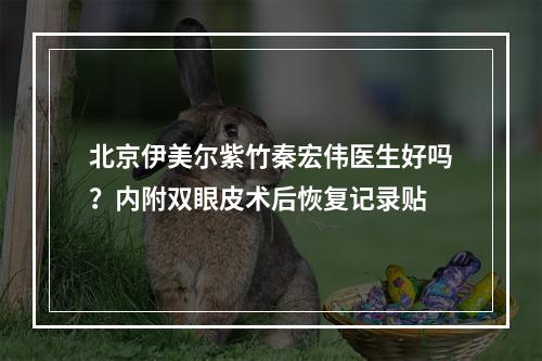 北京伊美尔紫竹秦宏伟医生好吗？内附双眼皮术后恢复记录贴