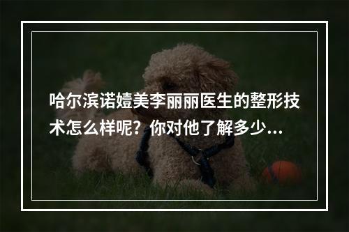 哈尔滨诺嬄美李丽丽医生的整形技术怎么样呢？你对他了解多少呢？