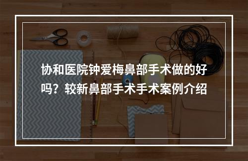 协和医院钟爱梅鼻部手术做的好吗？较新鼻部手术手术案例介绍